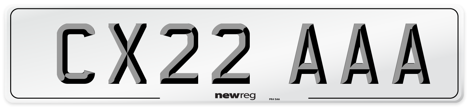 CX22 AAA Number Plate from New Reg